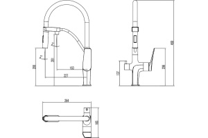 Смеситель Lemark Bronx LM3761GM для кухонной мойки, графит - 2