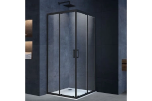 Душевой уголок Vincea Alpha 90x90 профиль черный стекло прозрачное