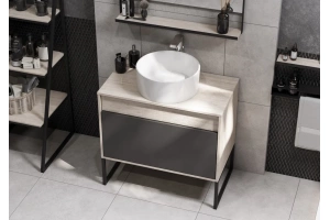 Комплект мебели Aquaton Лофт Урбан 80 светлое дерево-серый