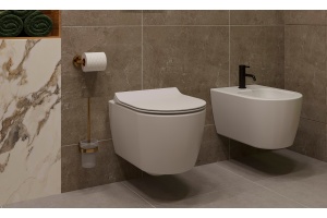 Комплект Унитаз подвесной STWORKI Ноттвиль SETK3104-2616 безободковый, с микролифтом + Инсталляция EWRIKA ProLT 0026-2020 с белой кнопкой смыва + Биде подвесное STWORKI Ноттвиль + Инсталляция для биде AlcaPlast - 2