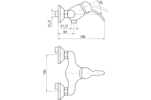 Смеситель для душа Rav Slezak Labe белый - золото - 2
