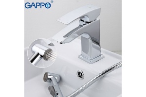 Смеситель для раковины Gappo хром с гигиеническим душем - 2