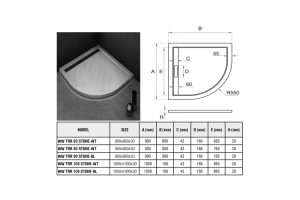 Душевой поддон с сифоном WeltWasser WW TRR 90 STONE-WT 90х90 белый (10000004357) - 2