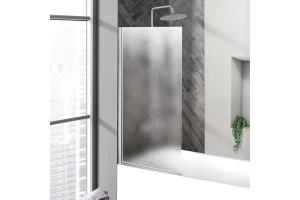 Шторка на ванну BelBagno Uno 90х150 профиль хром стекло рифленое 