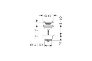 Донный клапан для раковины Hansgrohe шлифованная бронза - 2