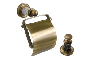 Держатель для туалетной бумаги Boheme Murano бронза с черным