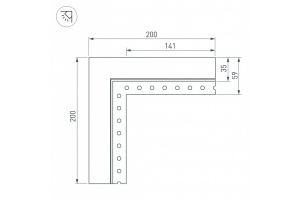 Коннектор L-образный внутренний Arlight SL-Linia32-Fantom-Edge 030100 - 2