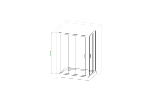 Душевой уголок Royal Bath 120х80 хром стекло прозрачное - 2