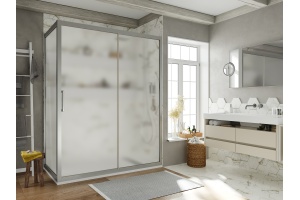 Душевой уголок STWORKI Эстерсунд DE019R80120200 120x80 см профиль хром матовый, стекло матовое, прямоугольный - 3