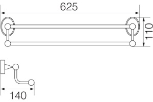 Полотенцедержатель Veragio Bonjour VR.BNR-7822.BR бронза - 2