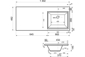 Мебельная раковина Эстет Даллас 130 R - 3