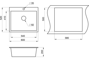 Мойка кухонная Granula GR-6001 пирит - 2