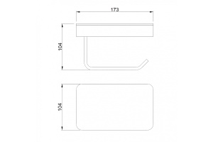 Держатель туалетной бумаги с полкой Abber Westen хром - 2