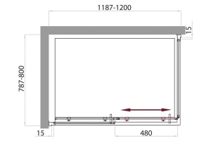 Душевой уголок BelBagno Uno 120х80 профиль хром стекло матовое - 3