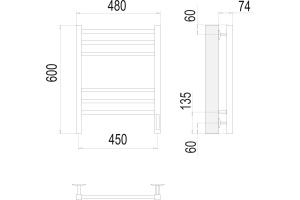 Электрический полотенцесушитель Terminus Ватикан П6 450x600 Черный матовый - 3