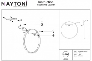 Накладной светильник Maytoni Rim MOD058WL-L50W3K - 2
