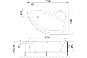 Акриловая ванна Royal bath Alpine 170x100 см (RB 819102 R) - 2