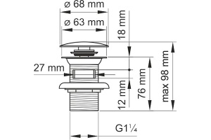 Донный клапан для раковины Wasserkraft a046 - 2