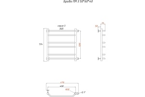 Полотенцесушитель водяной Тругор ЛЦ Браво ПМ 3 50x60x40 - 2