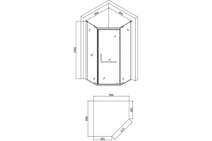 Душевой уголок Agger A03 090MCR/G 90х90, матовое стекло - 3