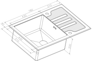 Мойка кухонная Zorg Glass GL-7851-WHITE-GRAFIT графит - 2