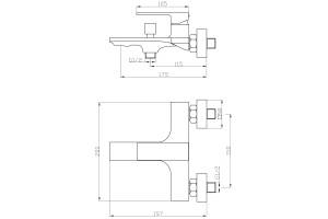 Смеситель Orange Lutz M04-100b для ванны с душем - 2