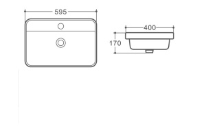 Раковина керамическая полувстраиваемая AM6400 - 2