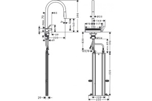 Кухонный смеситель Hansgrohe Aquno Select M81 однорычажный, 170, с вытяжным душем, 3jet, sBox, под сталь 73831800 - 2