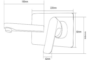 Смеситель Swedbe Platta 5500 С ВНУТРЕННЕЙ ЧАСТЬЮ, для раковины - 2