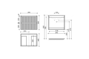 Тумба под раковину Sancos Snob T 60 темно-бежевая - 3