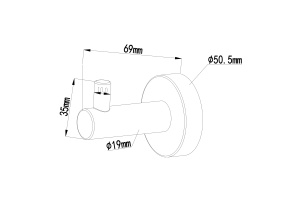 Swedbe Attribut Крючок, цвет: черный 9804B - 2