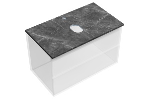 Столешница для ванной комнаты Sancos 80х46 черная - 2