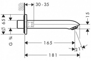 Излив Hansgrohe Metris 31494000 для ванны - 2