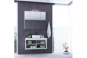 Комплект мебели открытый Aquaton Брук 100 белый-светлое дерево