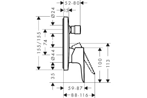 Смеситель Hansgrohe Talis E 71745670 для ванны с душем - 2