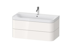 Duravit Happy D.2 Plus Тумба подвесная с умывальником 975х490х468 мм, с 1 отв под смесит, 2 ящика, выпуск и сифон в комплекте, цвет белый глянцевый