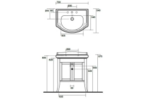 Тумба под раковину Kerasan Retro 63.5 см (734940) - 3
