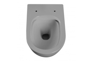 Унитаз подвесной Abber Bequem безободковый с сиденьем микролифт серый матовый - 2