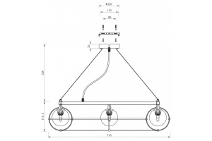 Подвесная люстра Maytoni Carcass MOD312PL-10GCH - 3
