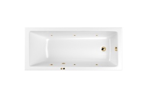 Ванна акриловая WHITECROSS Wave Soft 170x75 с гидромассажем белый - золото