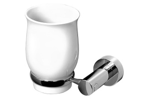 Стакан для зубных щеток WasserKRAFT хром - белый