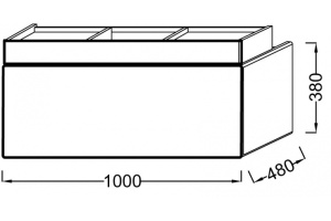 Тумба под раковину Jacob Delafon Terrace 100 см (EB1187-M61) - 3