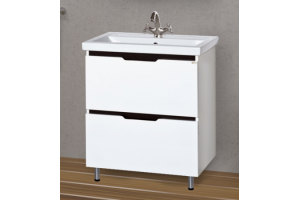 Тумба с раковиной Misty Лайм 70 белая с черным