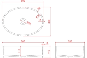 Раковина накладная Armadi Art Canale 50 глянец серебро - 3