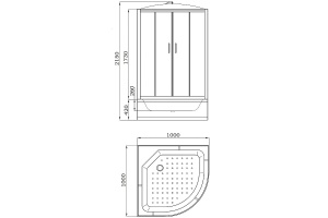 Душевая кабина Parly Classic 100х100 белая стекло тонированное - 3