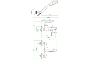 Смеситель для ванны Fiore  хром (81CR8150) - 3