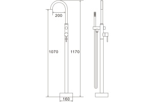 Смеситель Swedbe Spira 4000 напольный - 2