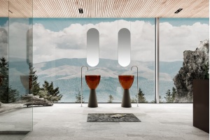 Раковина напольная Abber Kristall 45 черный - коричневый - 2