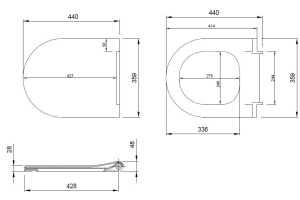 Крышка-сиденье Allen Brau Priority с микролифтом антрацит  - 2