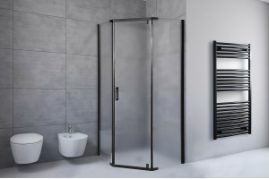 Душевой уголок Royal Bath TR 80х90 профиль черный стекло матовое - 2